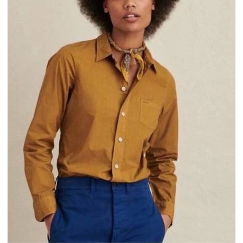 Alex Mill Bobby Button Down Shirt Gold Clay Paper Cotton SZ S
